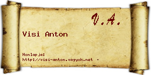 Visi Anton névjegykártya